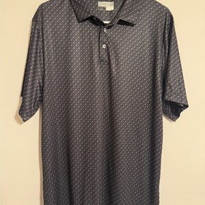 PGA Tour Dark Gray Patterned Polo Shirt